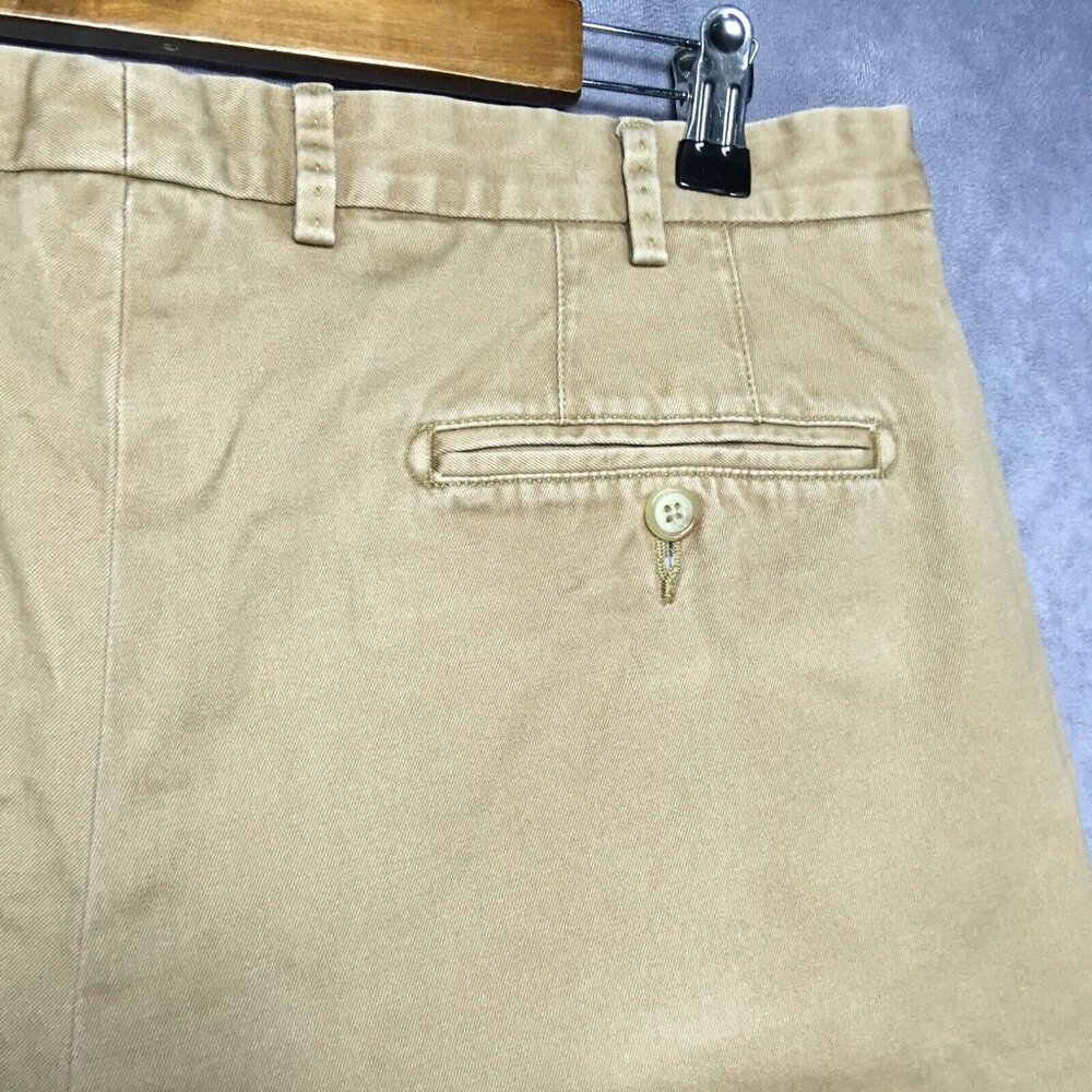 Peter Millar Mens Shorts size 34 Khaki Tan Pima Cotton Flat Front Casual Zip Fly - Picture 9 of 10